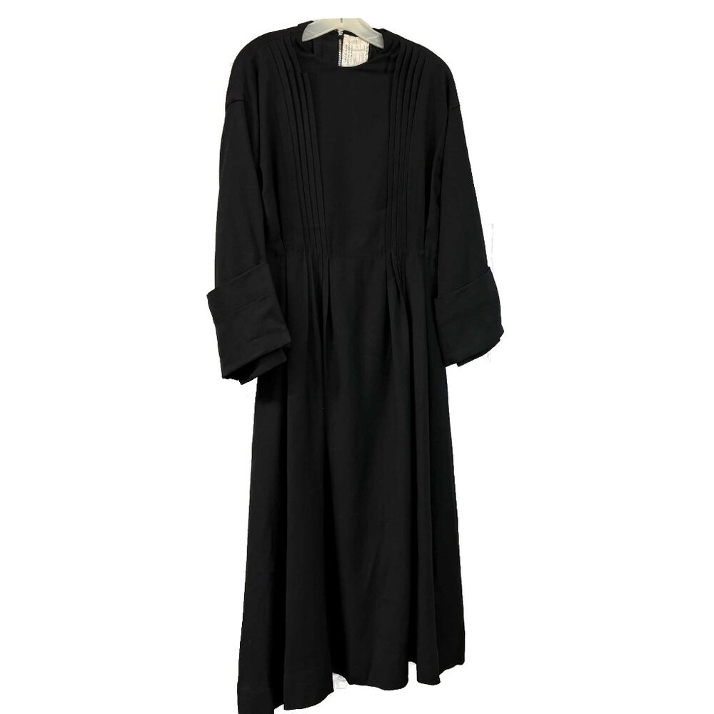Vintage Black Dress for Theater, Cosplay, Re-enactment Med Weight Twill Pleated